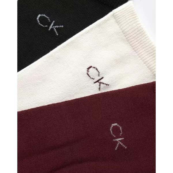 Calvin Klein Womens Socks  Sustainable SuperSoft Luxury Cushion Athletic Crew Socks 3 PackBurgundy