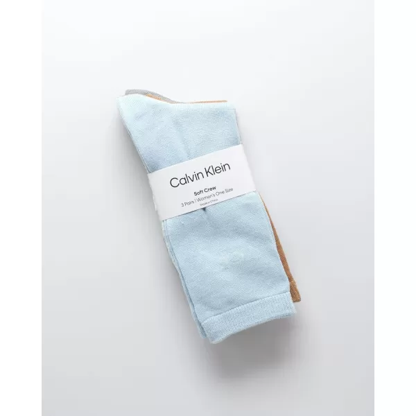 Calvin Klein Womens Socks  Sustainable SuperSoft Luxury Cushion Athletic Crew Socks 3 PackLight Blue