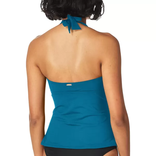 Calvin Klein Womens Solid Halter Tankini Swimsuit with Removable Soft CupsAgean