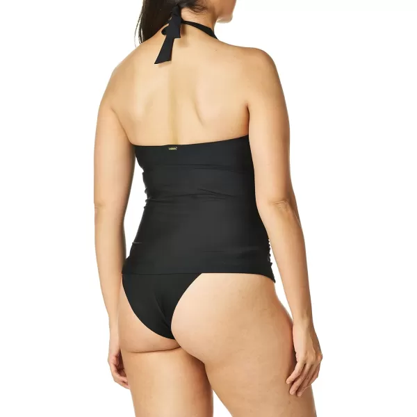 Calvin Klein Womens Solid Halter Tankini Swimsuit with Removable Soft CupsBlack