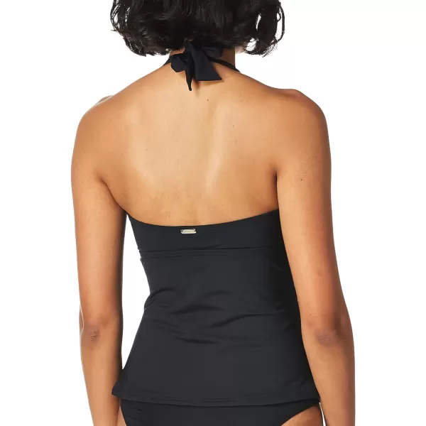 Calvin Klein Womens Solid Halter Tankini Swimsuit with Removable Soft CupsNew Black