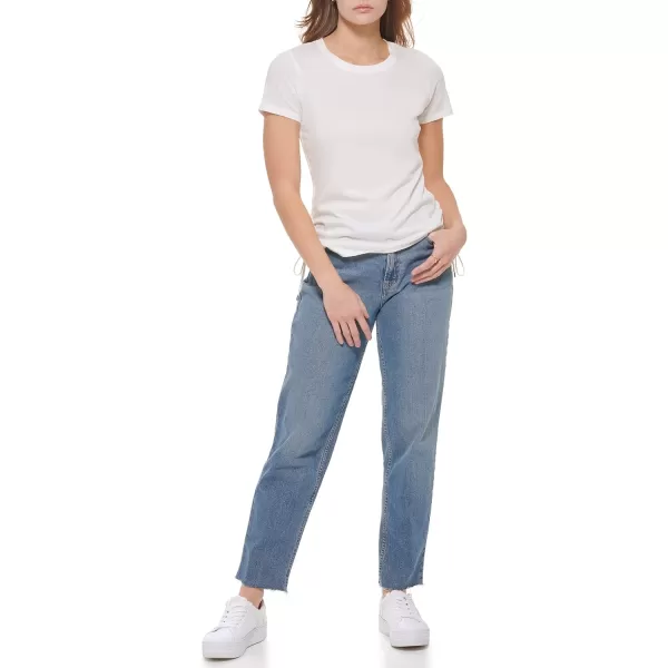 Calvin Klein Womens Sportswear Essential Comfortable Cotton Modal Jersey T ShirtSoft White