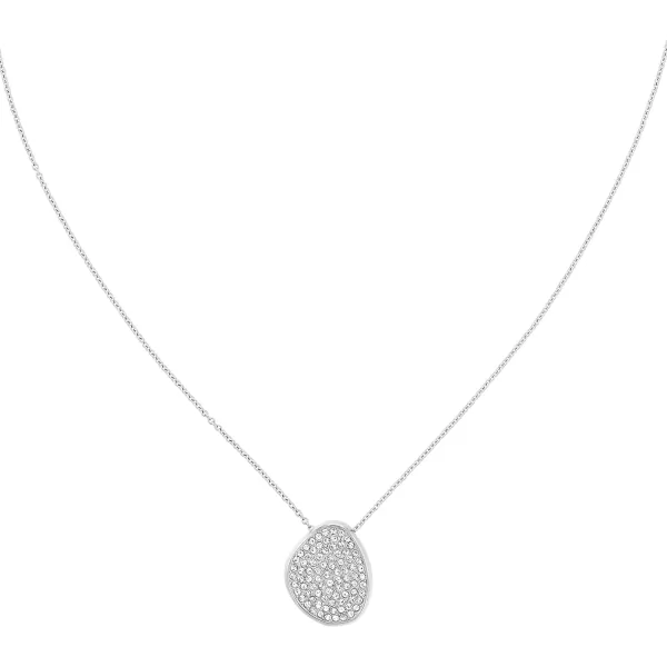 Calvin Klein Womens Stainless Steel Necklace with Crystals Sculptural Silhouette with DualSided DesignStandard