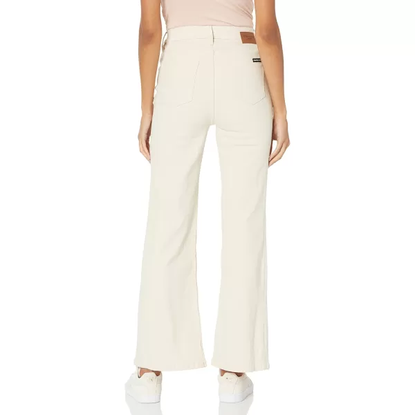 Calvin Klein Womens Super High Rise Side Split Flare DenimEcru