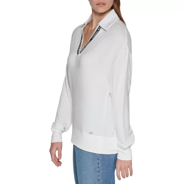 Calvin Klein Womens Sweatshirt VNeckSoft White