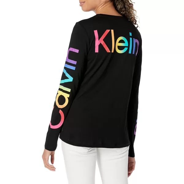 Calvin Klein Womens Traveling Logo TeeBlack