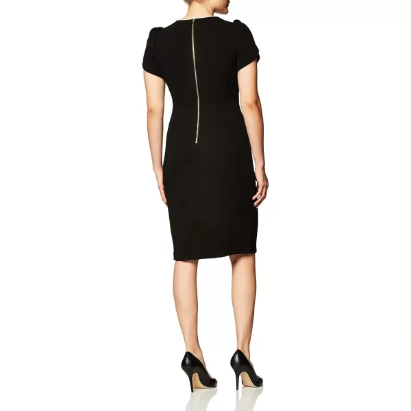 Calvin Klein Womens Tulip Sleeved Sheath DressBlack 3