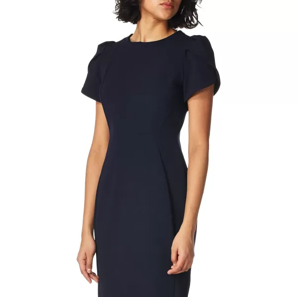 Calvin Klein Womens Tulip Sleeved Sheath DressIndigo