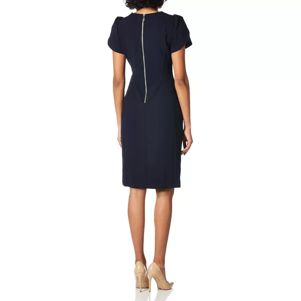 Calvin Klein Womens Tulip Sleeved Sheath DressIndigo