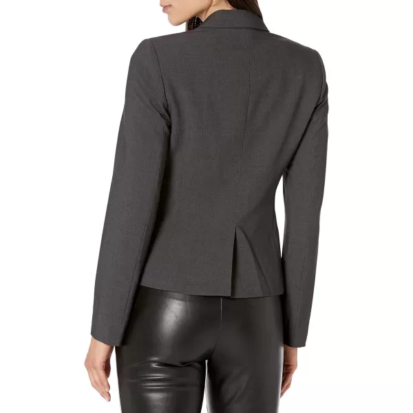 Calvin Klein Womens Two Button Lux Blazer Petite Standard  PlusCharcoal