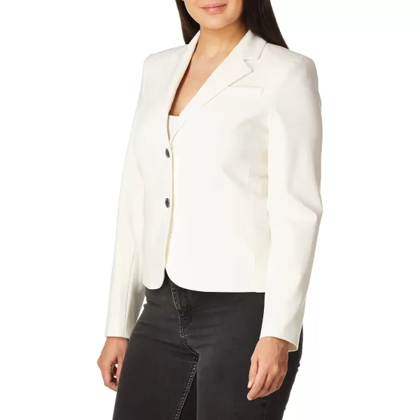 Calvin Klein Womens Two Button Lux Blazer Petite Standard  PlusCream