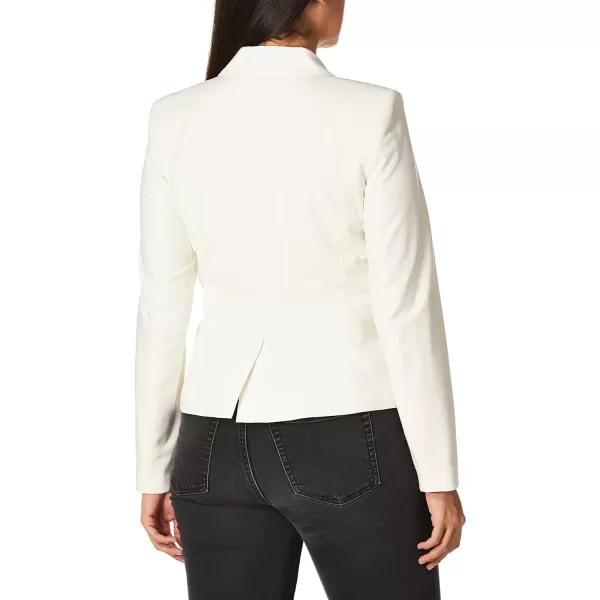 Calvin Klein Womens Two Button Lux Blazer Petite Standard  PlusCream