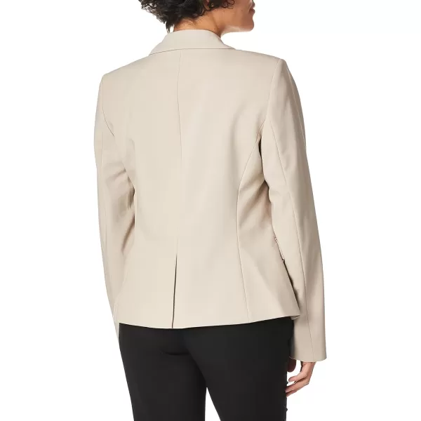 Calvin Klein Womens Two Button Lux Blazer Petite Standard  PlusKhaki