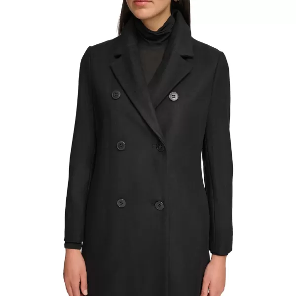 Calvin Klein Womens Wool DoubleBreasted Walker JacketBlack