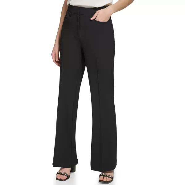 Calvin Klein Womens Work Wear Crepe High Waist Wide Leg Pants Standard and Plus SizeBlack