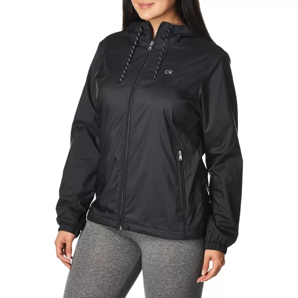 Calvin Klein Womens Zip Front WindbreakerNew Black