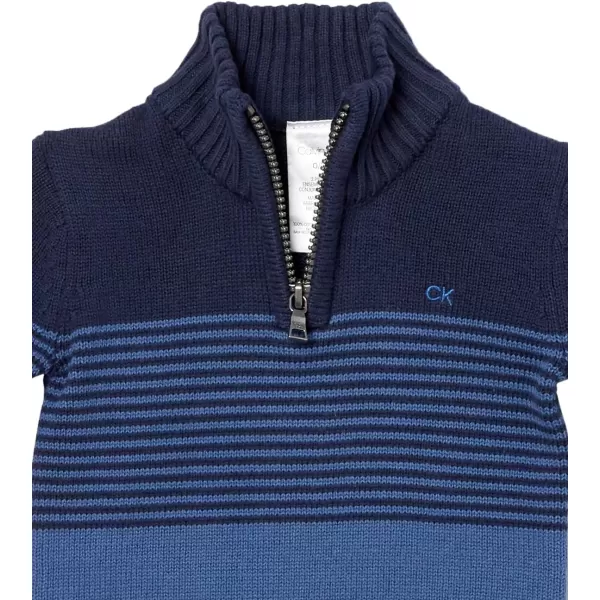 Calvin Klein babyboys 3piece Sweater Set With Matching Buttondown Shirt and PantsBlue Block