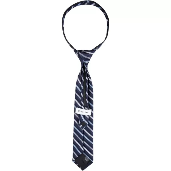Calvin Klein boys Adjustable Pretied Zipper Tie  Big BoysNavy Stripe Zip