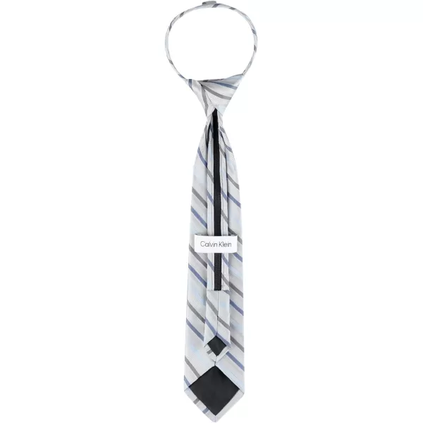Calvin Klein boys Adjustable Pretied Zipper Tie  Big BoysSilver Stripe Zip