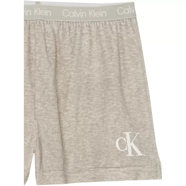 Calvin Klein girls Kids Top and Bottom Pajama Sleep Set WearLeo LeavesHeather Grey As2