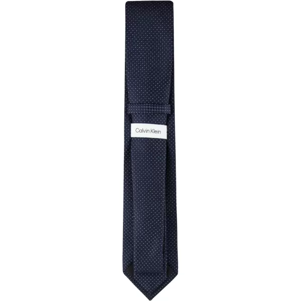 Calvin Klein mens Classic Navy Solid and Pattern Ties  Regular and Extra Large SizesNavy Micro