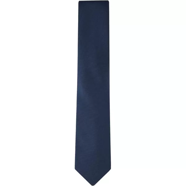 Calvin Klein mens Classic Navy Solid and Pattern Ties  Regular and Extra Large SizesNavy Silver Spun