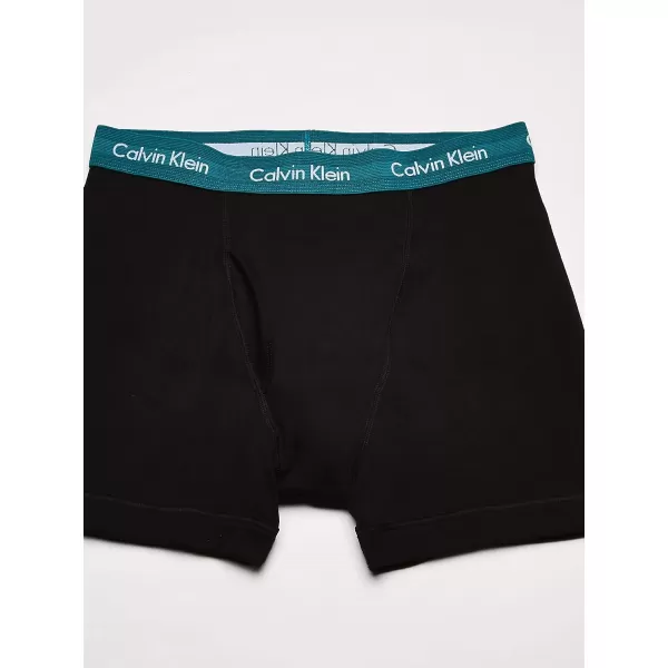 Calvin Klein mens Cotton Classics 3Pack Boxer BriefBlackDresden BlueSea Green