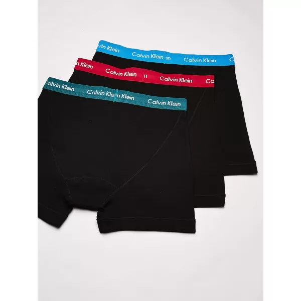 Calvin Klein mens Cotton Classics 3Pack Boxer BriefBlackDresden BlueSea Green