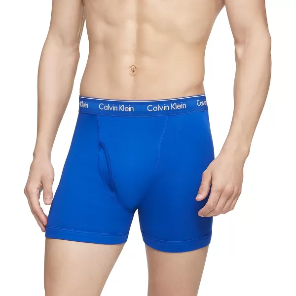 Calvin Klein mens Cotton Classics 3Pack Boxer BriefRoyalty Army Green Flaz Heather