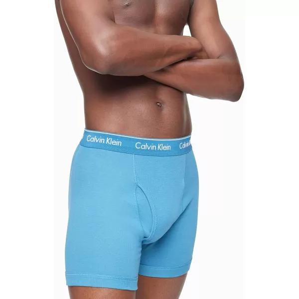 Calvin Klein mens Cotton Classics 3Pack Boxer BriefTapestry Teal Dove Grey Heather