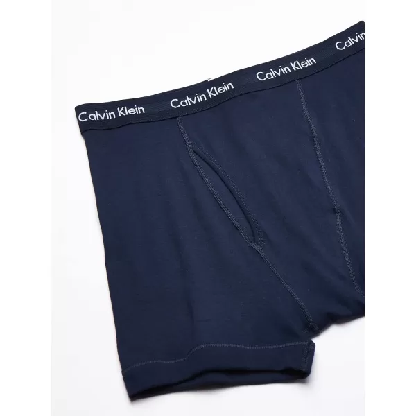 Calvin Klein mens Cotton Classics 5Pack Boxer Brief2 Blue Shadow Body WBlue Shadow Waistband 2 Charcoal Heather Body WCharcoal Heather Waistband 1 Black Body WBlack Waistband