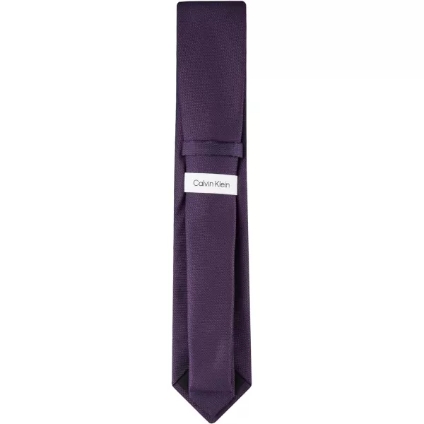 Calvin Klein mens Silver Spun Solid Tie  Regular and Extra Large SizesPurple