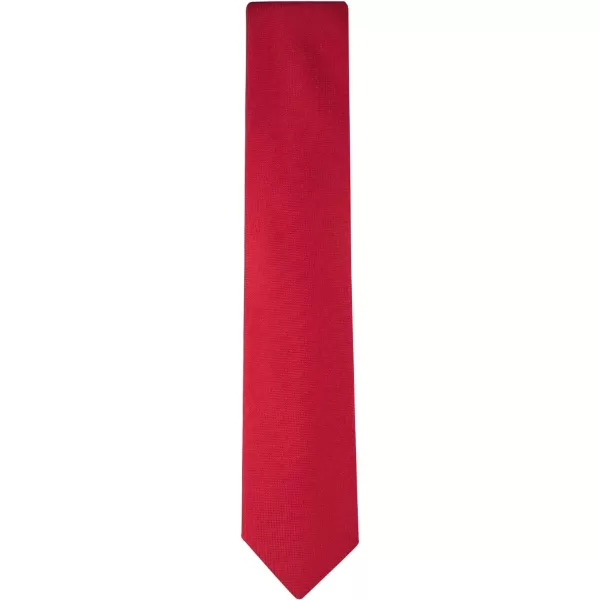 Calvin Klein mens Silver Spun Solid Tie  Regular and Extra Large SizesRed