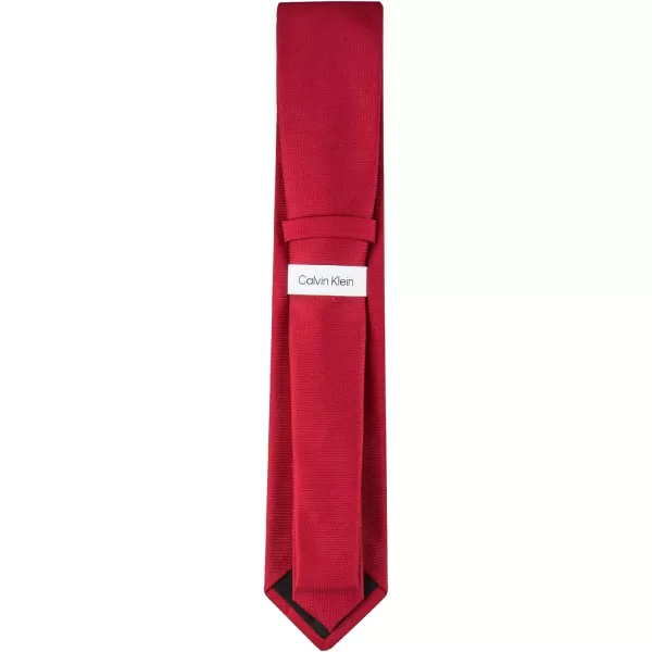 Calvin Klein mens Silver Spun Solid Tie  Regular and Extra Large SizesRed