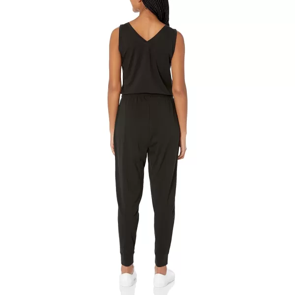 Calvin Klein womens Designer Logo Jumpsuit Romper WDrawstringBlack