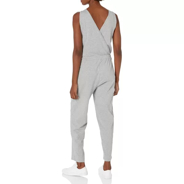 Calvin Klein womens Designer Logo Jumpsuit Romper WDrawstringHeather TinWhite