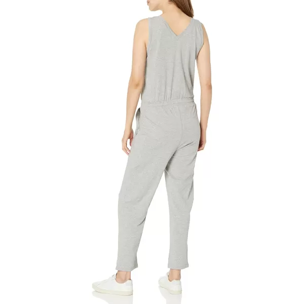 Calvin Klein womens Designer Logo Jumpsuit Romper WDrawstringSolid HeathrTin