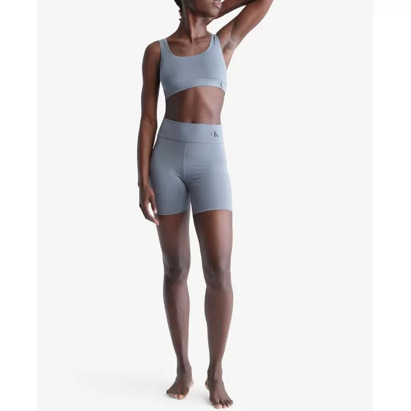 Calvin Klein womens Naturals Cotton Stretch Flex Sleep ShortAsphalt Grey