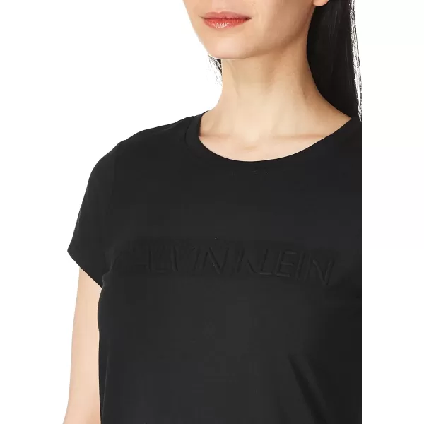 Calvin Klein womens Short Sleeve Crew Neck Logo TShirtBlack