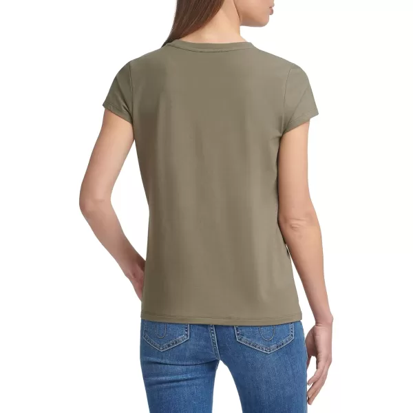 Calvin Klein womens Short Sleeve Crew Neck Logo TShirtCaper