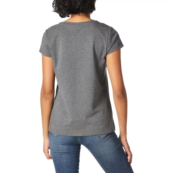 Calvin Klein womens Short Sleeve Crew Neck Logo TShirtHeather Charcoal