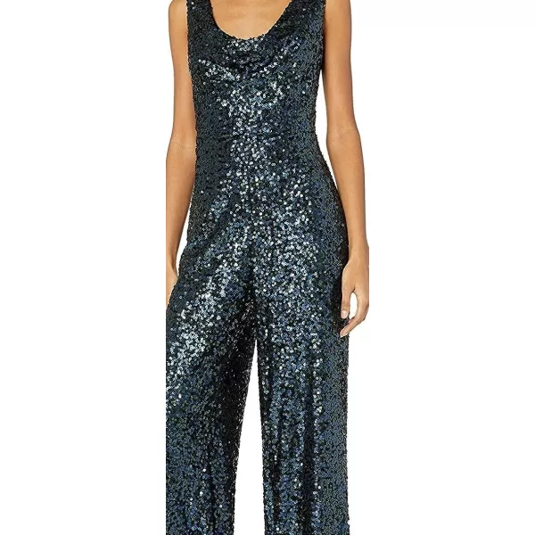 Calvin Klein womens Sleeveless Cowl Neck JumpsuitDark MallardMalachite