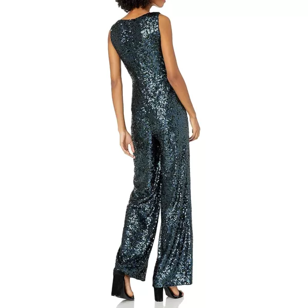 Calvin Klein womens Sleeveless Cowl Neck JumpsuitDark MallardMalachite