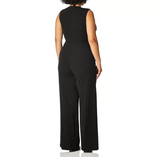 Calvin Klein womens Sleeveless Neckline Cutout Jumpsuit With PocketsBlack