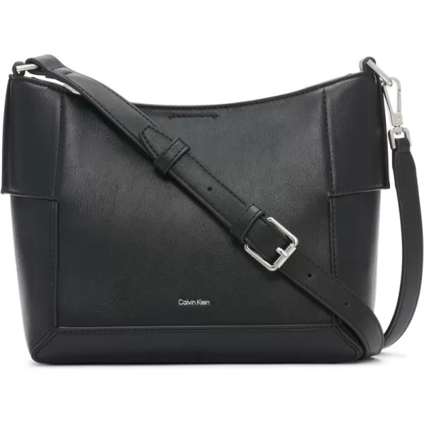 Calvin Klein Aura NorthSouth Top Zip CrossbodyBlackSilver