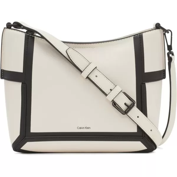 Calvin Klein Aura NorthSouth Top Zip CrossbodyCherub WhiteBlack