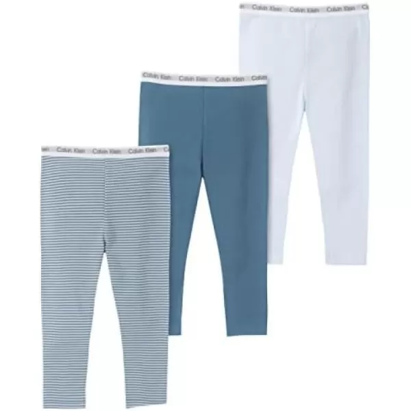 Calvin Klein Baby Boys 3Pack Cotton Pants Everyday Casual Wear UltraSoft amp Comfortable FitBaby BlueCoronet Blue