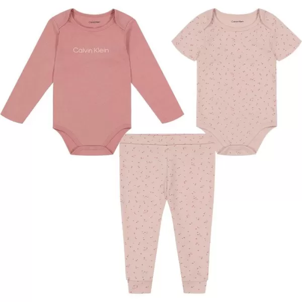 Calvin Klein Baby Girls 2 Creeper and Pant SetAsh Rose  Sepia Rose