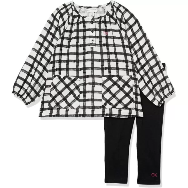 Calvin Klein Baby Girls 2 Pieces Legging SetBlackWhite