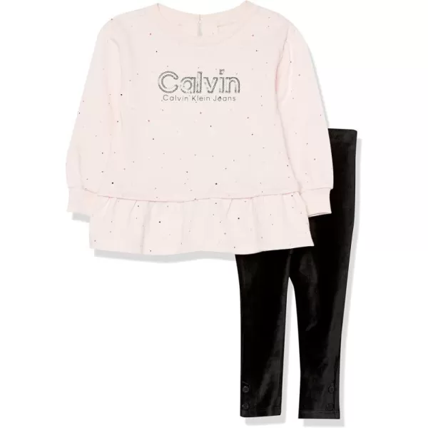 Calvin Klein Baby Girls 2 Pieces Legging SetCrystal PinkBlack